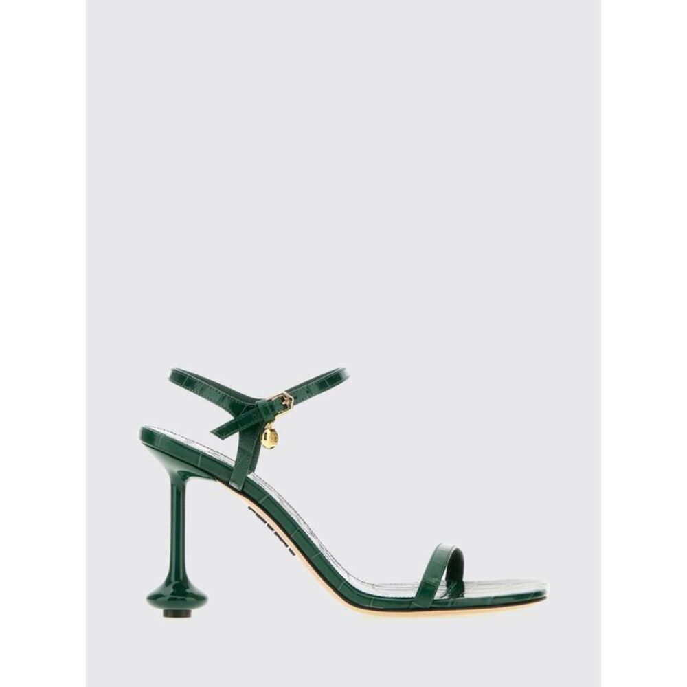 Loewe Women Toy Crocodile-Embossed Calfskin Sandals Loewe With Sculptural Heel